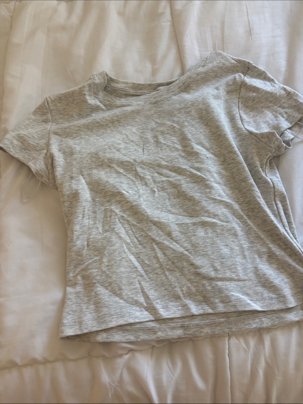 Everyday Crewneck Short-Sleeve Tee in Light Heather Gray